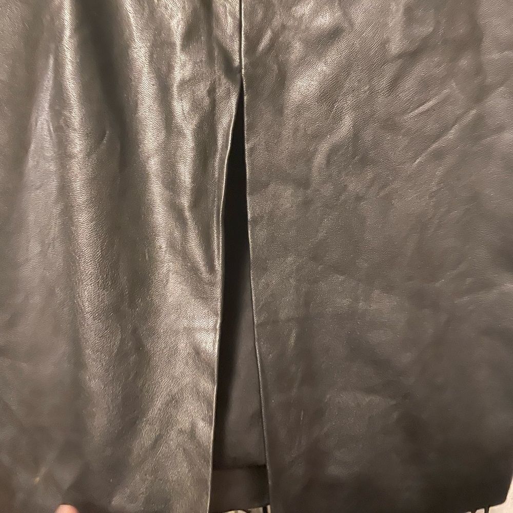 Topshop faux leather midi skirt w/ front slit - Picture 8 of 8